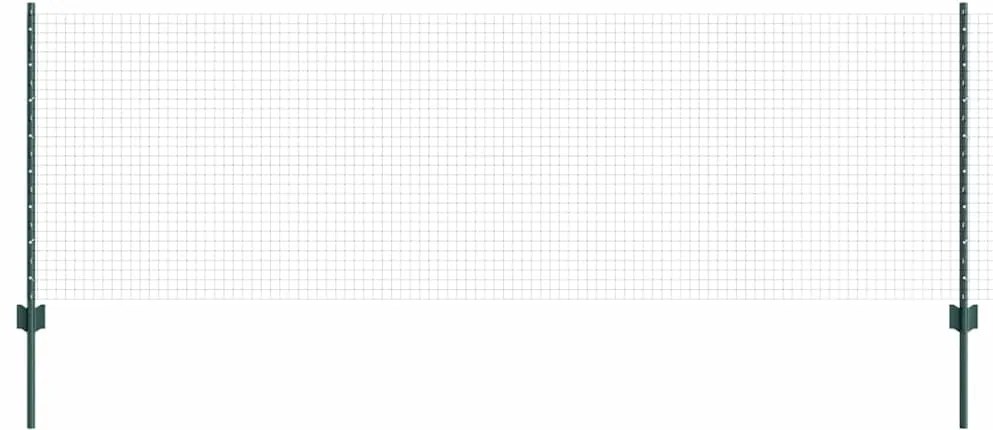 vidaXL Φράχτης με Στήλες. Πράσινο 0.8 x 10 m Ατσάλι