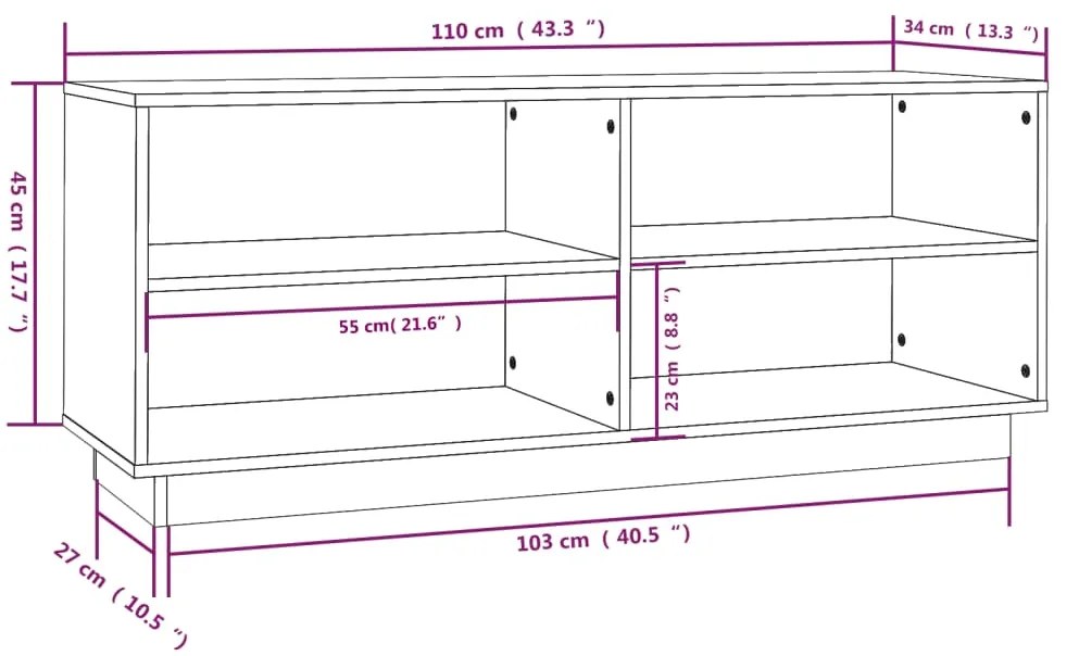 ΠΑΠΟΥΤΣΟΘΗΚΗ 110 X 34 X 45 ΕΚ. ΑΠΟ ΜΑΣΙΦ ΞΥΛΟ ΠΕΥΚΟΥ 813540