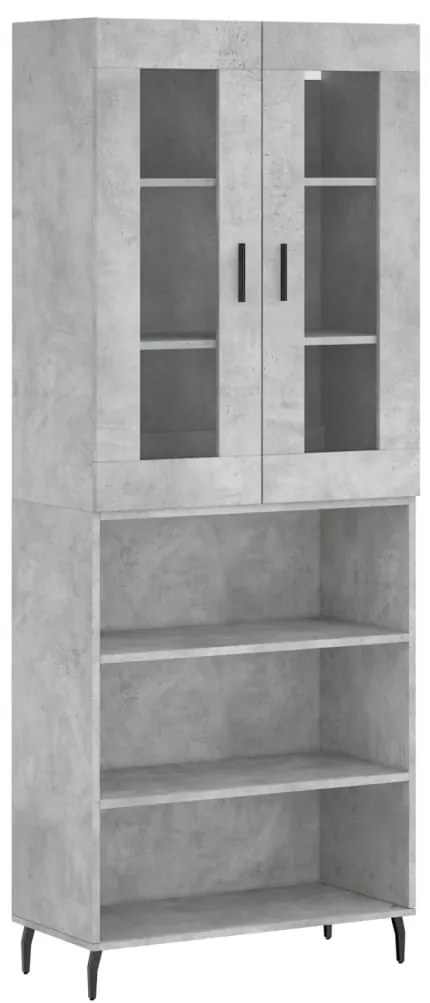 vidaXL Ντουλάπι Γκρι Σκυροδέματος 69,5x34x180 εκ. Επεξεργασμένο Ξύλο