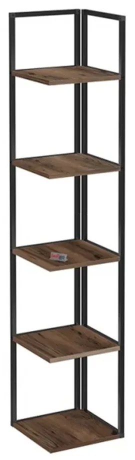 Βιβλιοθήκη Γωνιακή Lidia 0261822 33,5x33,5x180cm Black-Walnut