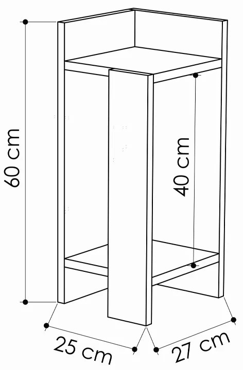 Κομοδίνο Elos Megapap σετ 2 τεμαχίων χρώμα sapphire oak 25x27x60εκ.