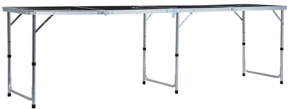 vidaXL Τραπέζι Beer Pong Πτυσσόμενο Μαύρο 240 εκ.