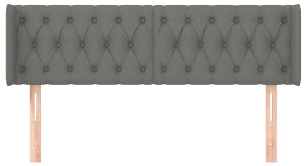 vidaXL Κεφαλάρι με Πτερύγια Σκούρο Γκρι 163x16x78/88 εκ. Υφασμάτινο