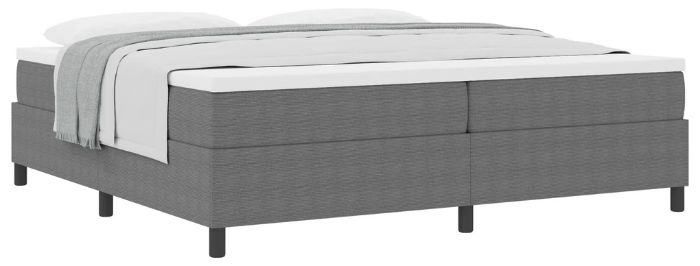 vidaXL Κρεβάτι Box Spring με Στρώμα σε Ανοιχτό Γκρι, 200 x 200 cm, Ύφασμα Κορδούρας