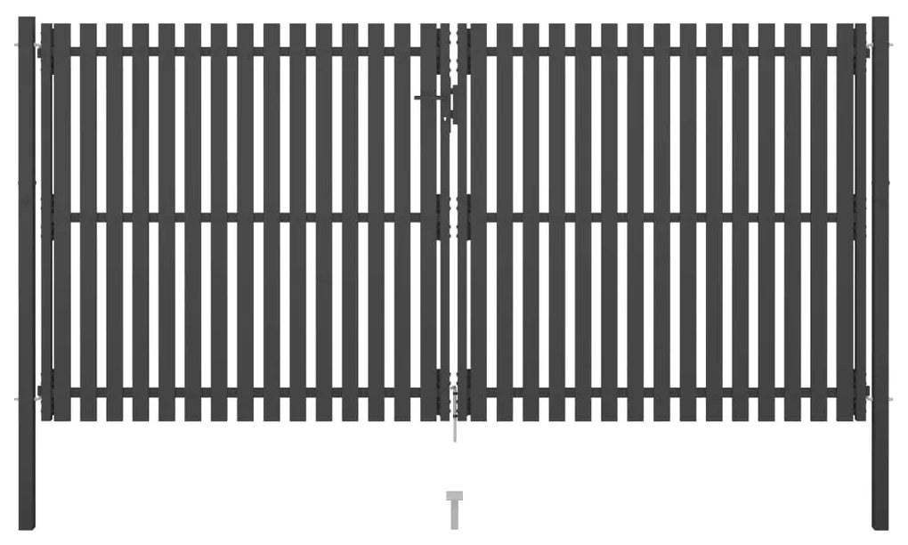 vidaXL Πόρτα Περίφραξης Κήπου Ανθρακί 4 x 2,25 μ. Ατσάλινη