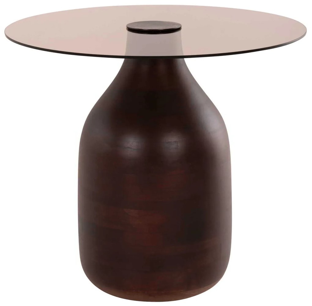 ΒΟΗΘΗΤΙΚΑ ΤΡΑΠΕΖΑΚΙΑ 2ΤΜΧ CHANG HM9668 ΞΥΛΟ MANGO-ΓΥΑΛΙ TOP Φ55x49,5Υ &amp; Φ40x36,5Υεκ.
