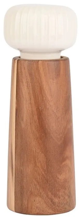 Μύλος Αλατιού - Πιπεριού Allure 01-26752 6x17cm Natural-White Estia Κεραμικό,Ξύλο