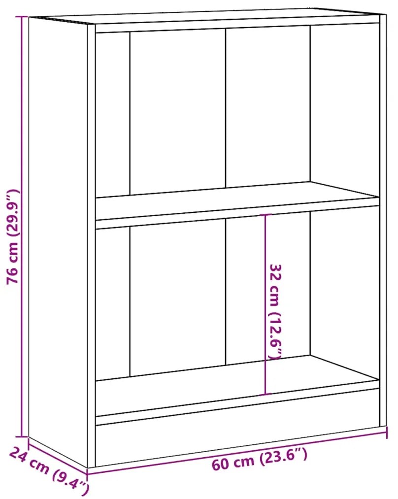 ΒΙΒΛΙΟΘΗΚΗ ΚΑΠΝΙΣΤΗ ΔΡΥΣ 60 X 24 X 74,5 ΕΚ. ΕΠΕΞΕΡΓΑΣΜΕΝΟ ΞΥΛΟ 815084