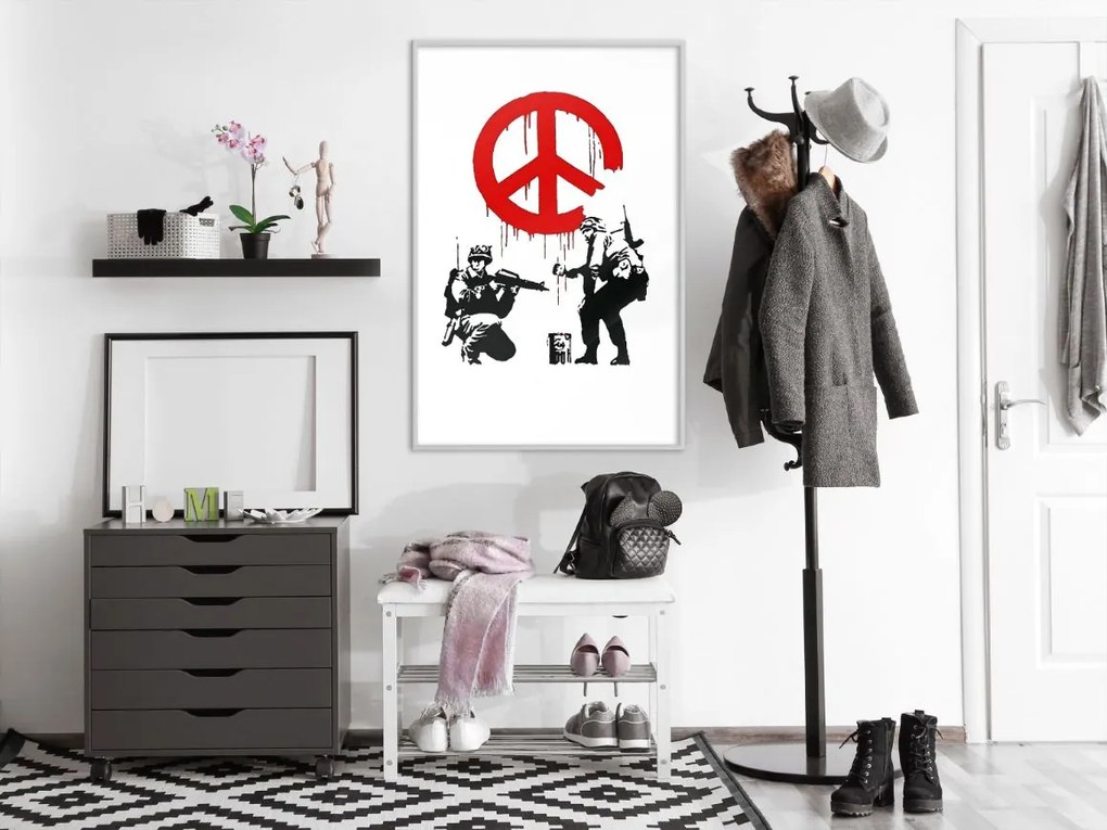 Αφίσα - Banksy: CND Soldiers I - 30x45 - Χρυσό - Με πασπαρτού