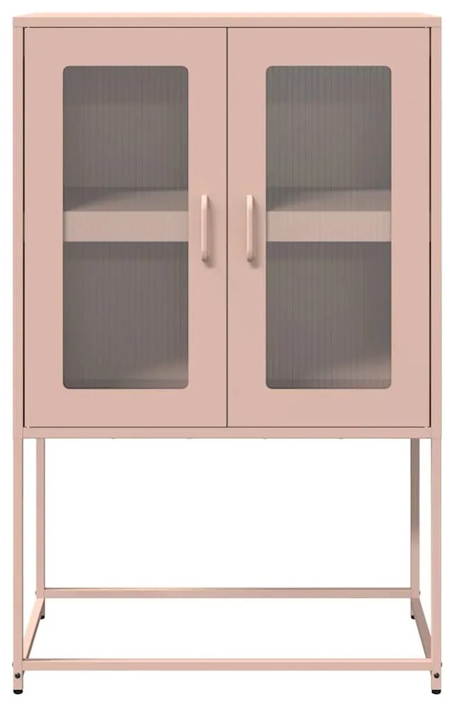 vidaXL Highboard Ροζ 68x39x107 cm Ατσάλι