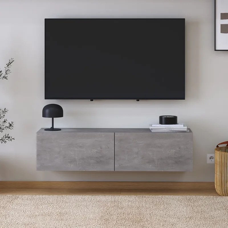 Έπιπλο τηλεόρασης επιτοίχιο Palm Megapap χρώμα γκρι ρετρό 120x32x30εκ.