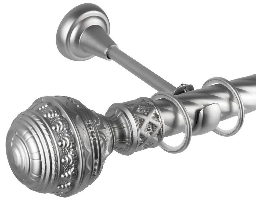 Κουρτινόβεργα μονή twist Venetia 25/19 – χρώμιο ματ - 160 cm