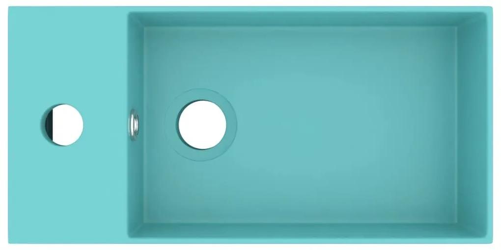 Νιπτήρας Μπάνιου με Υπερχείλιση Ανοιχτό Πράσινο Κεραμικός - Πράσινο