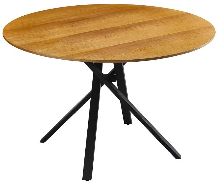 Tραπέζι Cerco sonoma mdf και μαύρο μεταλλικό πόδι Φ120x75εκ 120x120x75 εκ.