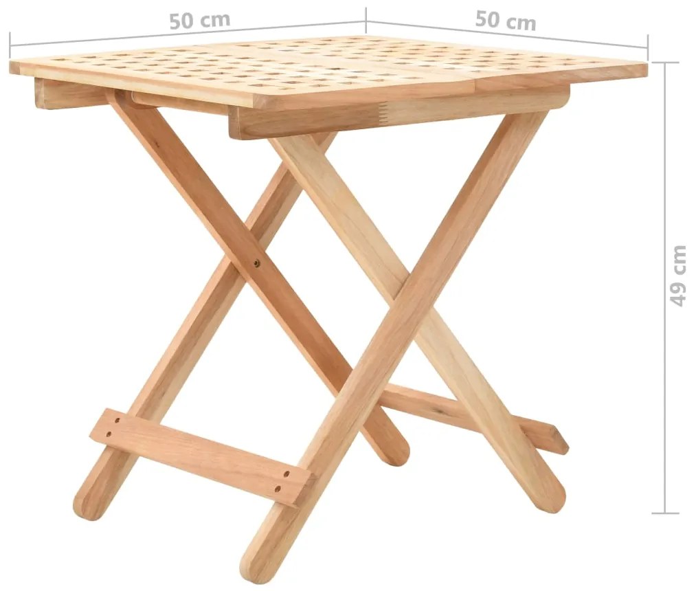 vidaXL Τραπέζι Βοηθητικό Πτυσσόμενο 50x50x49 εκ. Μασίφ Ξύλο Καρυδιάς