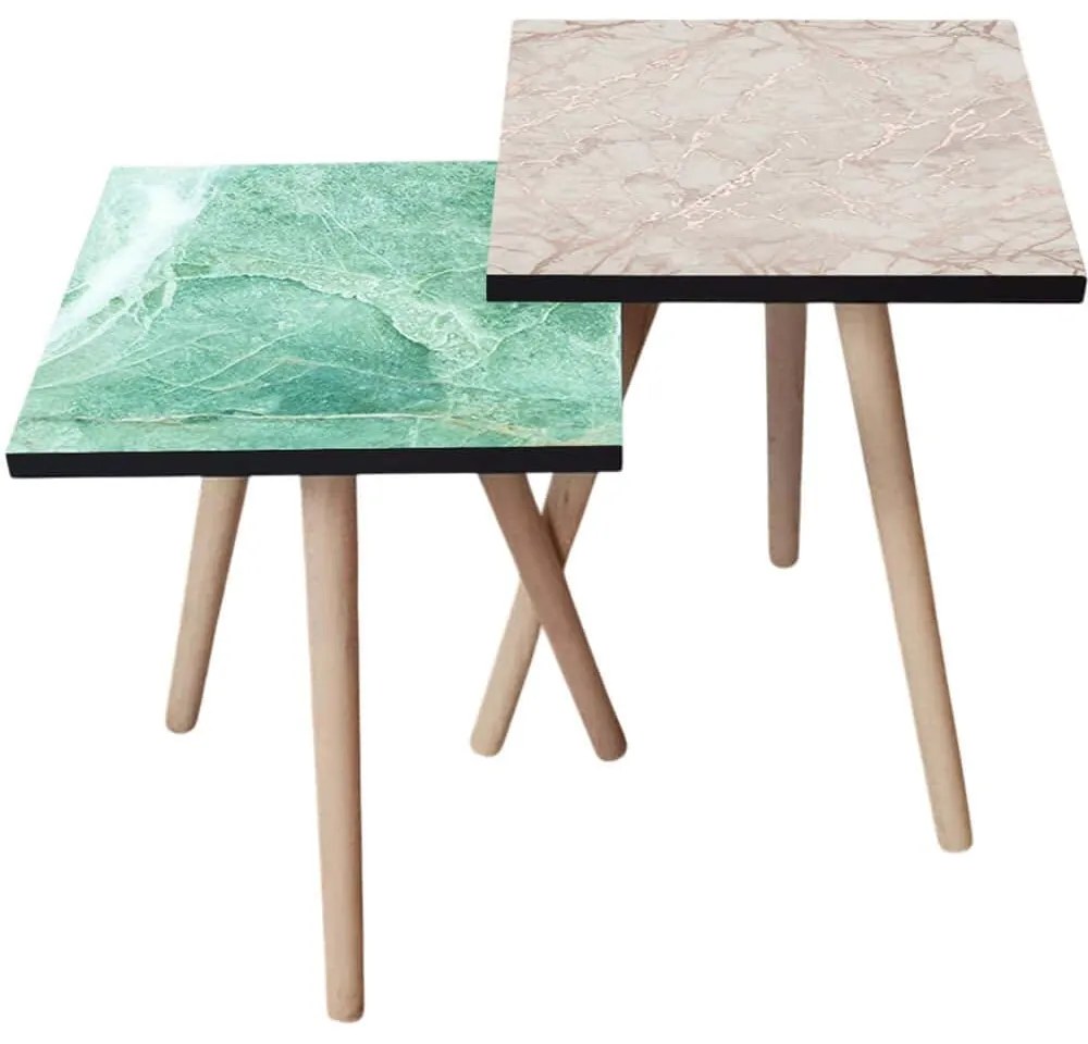 Τραπεζάκια Βοηθητικά (Σετ 2Τμχ) 481LNA2228 35x35x47/42cm Multi
