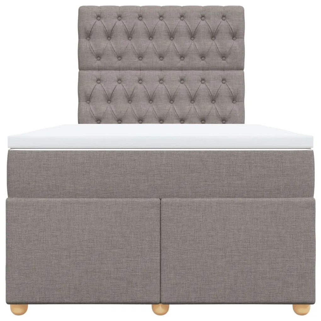 Κρεβάτι Boxspring με Στρώμα Taupe 120x200 εκ. Υφασμάτινο - Μπεζ-Γκρι