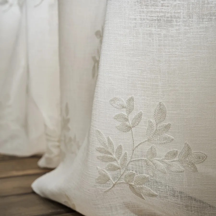 Κουρτίνα με σιρίτι 140x280cm GOFIS HOME  Leaf Offwhite AW24 532/05