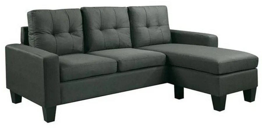Καναπές Γωνία Port Dark Grey Ε9920,1 185x128x75 H.86cm Wood, Fabric