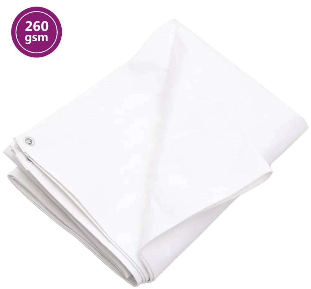 vidaXL Μουσαμάς Λευκός 260 γρ./μ.² 2x3 μ. από HDPE