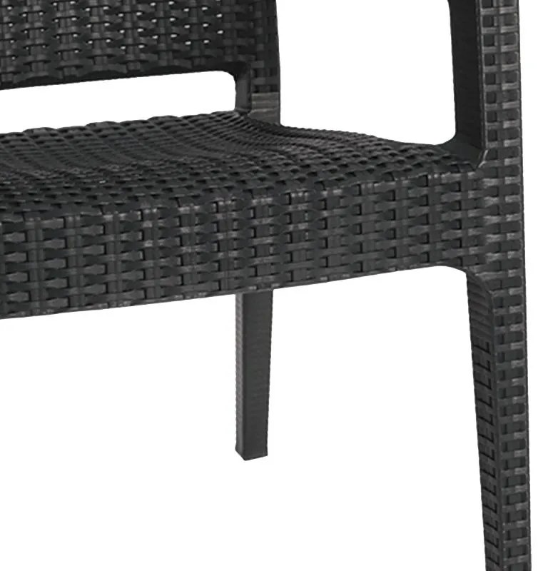 Τραπεζαρία Groovy-Halcyon σετ 3τεμ PP ανθρακί 80x80x74,5εκ. 80x80x74.5 εκ.