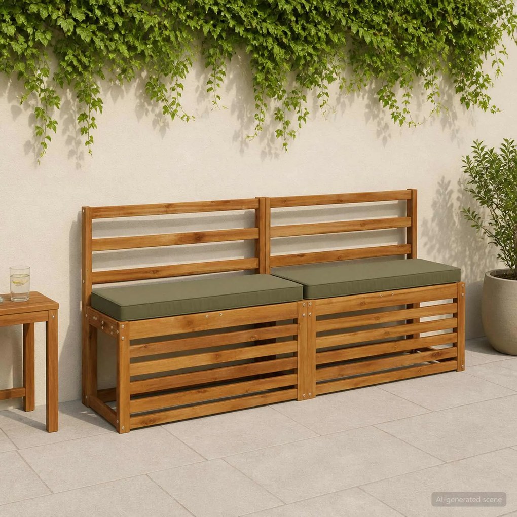 vidaXL Μαξιλάρια Πάγκου 2 Τεμαχίων VUGHT 2 pcs 100% Πολυεστέρας Λαδί