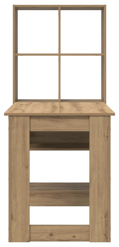 vidaXL Γραφείο με ράφι με αποθήκευση artisan δρυς 122 x 67 x 145 εκ.