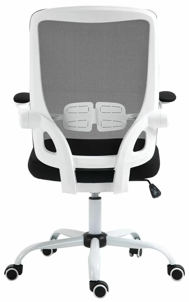 Καρέκλα γραφείου Mesa 505, Άσπρο, Μαύρο, 99x60x62cm, 12 kg, Με μπράτσα, Με ρόδες, Μηχανισμός καρέκλας: Κλίση | Epipla1.gr