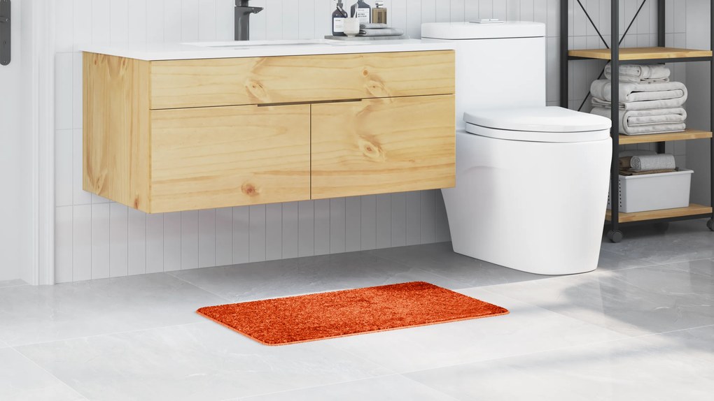 vidaXL Πατάκι Μπάνιου Ορθογώνιο Πορτοκαλί 50x80 εκ. Πολυπροπυλένιο Αντιολισθητικό