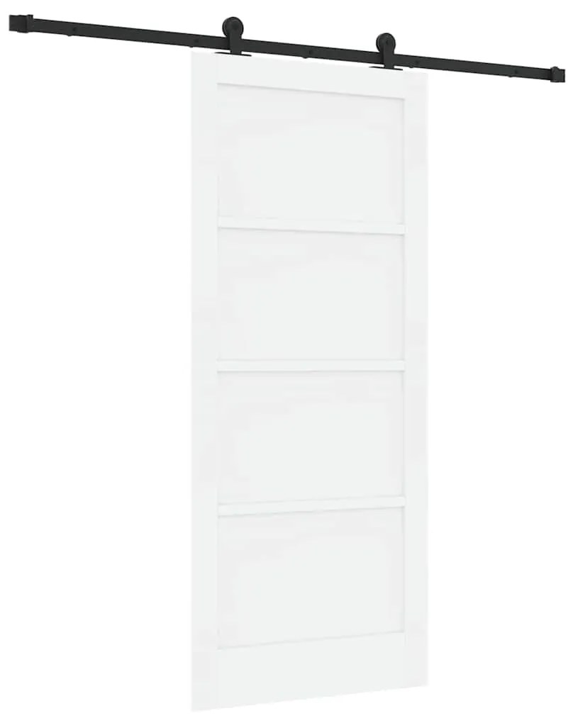 vidaXL Σετ Συρόμενης Πόρτας Λευκό και μαύρο 86 x 198.5 cm