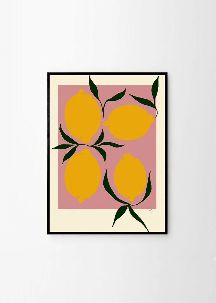 Πόστερ, Pink Lemon, Anna Mörner, (30x40) cm, Κίτρινο, Sustainable Paper,THE POSTER CLUB