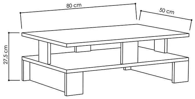 Τραπέζι σαλονιού Mansu pakoworld χρώμα ανθρακί 80x50x27,5εκ