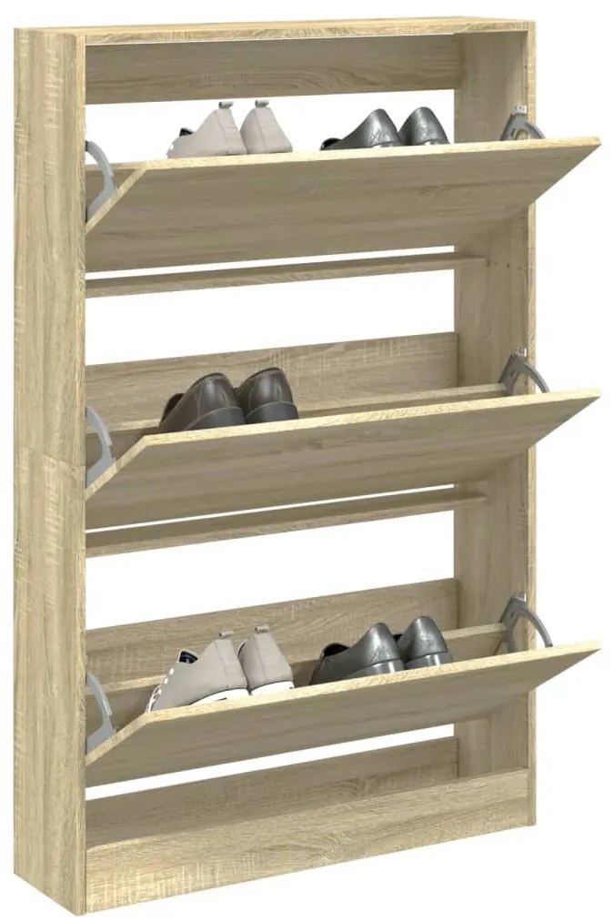 vidaXL Παπουτσοθήκη Sonoma Δρυς 80x21x125,5 εκ. από Επεξεργασμένο Ξύλο
