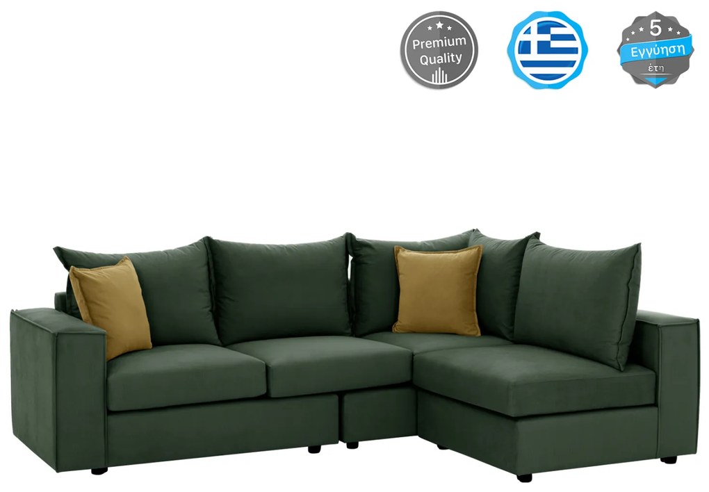 ΚΑΝΑΠΕΣ ΓΩΝΙΑ ΠΟΛΥΜΟΡΦΙΚΟΣ MONZA ΥΦΑΣΜΑ ΑΛΕΚΙΑΣΤΟ ΠΡΑΣΙΝΟ 265x185x98Yεκ. HM3256.17
