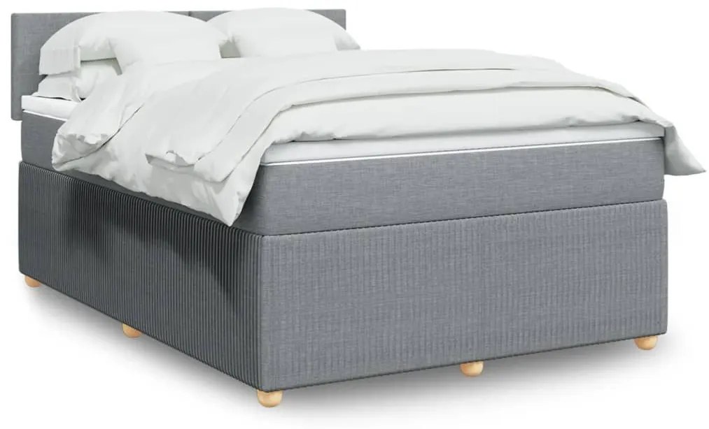 ΚΡΕΒΑΤΙ BOXSPRING ΜΕ ΣΤΡΩΜΑ ΑΝΟΙΧΤΟ ΓΚΡΙ 140X190 ΕΚ. ΥΦΑΣΜΑΤΙΝΟ 3289744