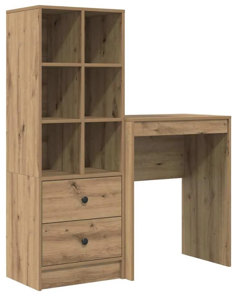 vidaXL Γραφείο με αποθηκευτικό χώρο με συρτάρι 2 pcs artisan δρυς