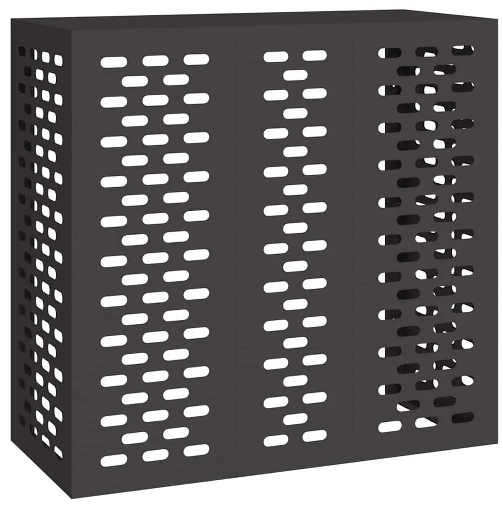 vidaXL Κάλυμμα κλιματιστικού Μαύρο 110 x 50 x 105 εκ Ατσάλι