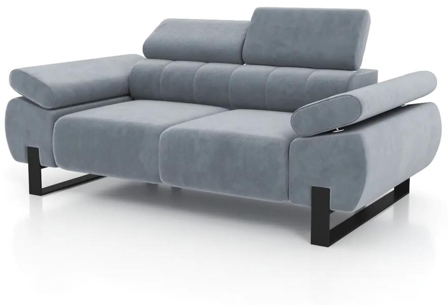 Διθέσιος καναπές κρεβάτι VERICA II, με ηλεκτρικά επεκτεινόμενα κάθισματα, γαλάζιο 213x96x104cm-BOG6200
