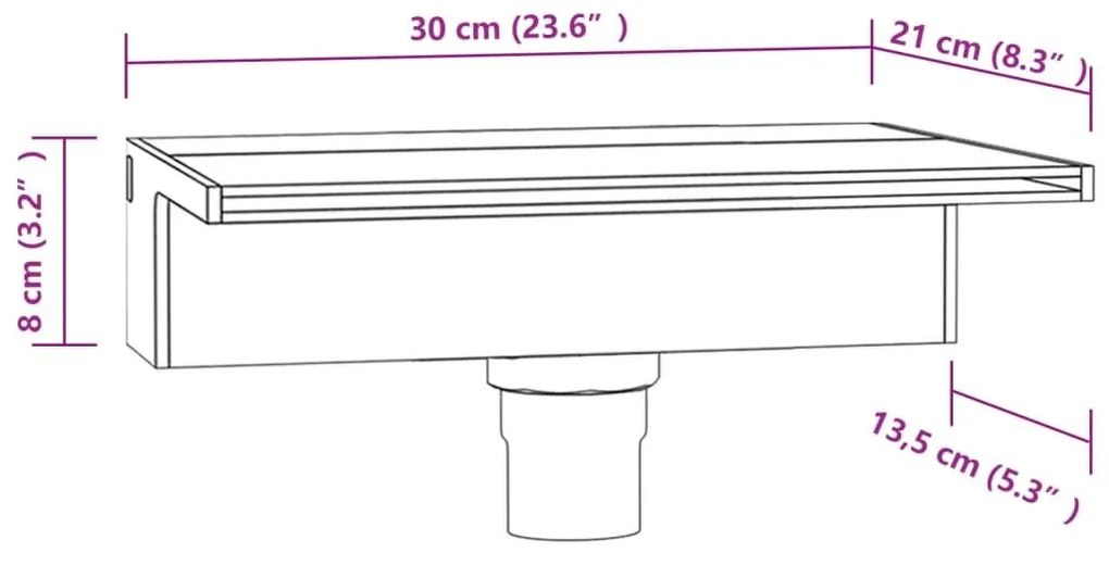 Σιντριβάνι Καταρράκτης Πισίνας με RGB LED 30 εκ. Ακρυλικό - Διαφανές