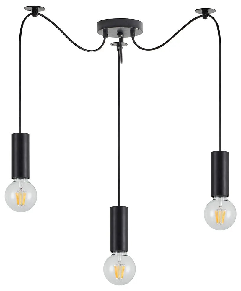 Φωτιστικό Οροφής Τρίφωτο Homelighting Adept Tube 77-8478 Black