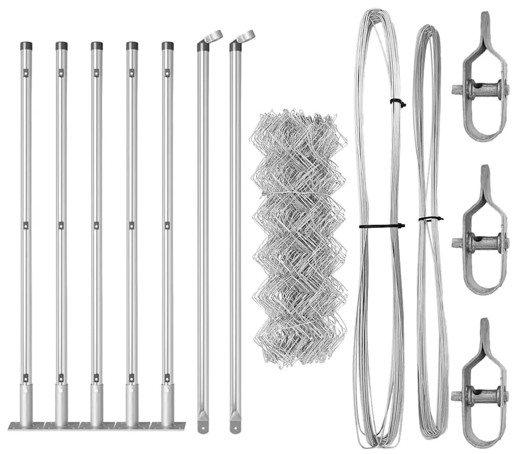 vidaXL Στύλος Περιφράξεων Ασημί 10 x 0,4 μ (40 x 40 χιλιοστά πλέγμα)