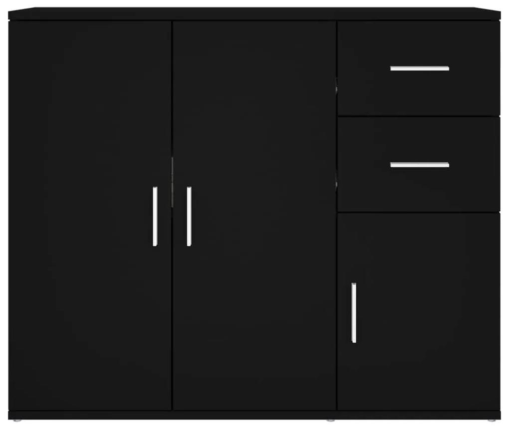 Ντουλάπι Μαύρο 91 x 29,5 x 75 εκ. από Επεξεργασμένο Ξύλο - Μαύρο