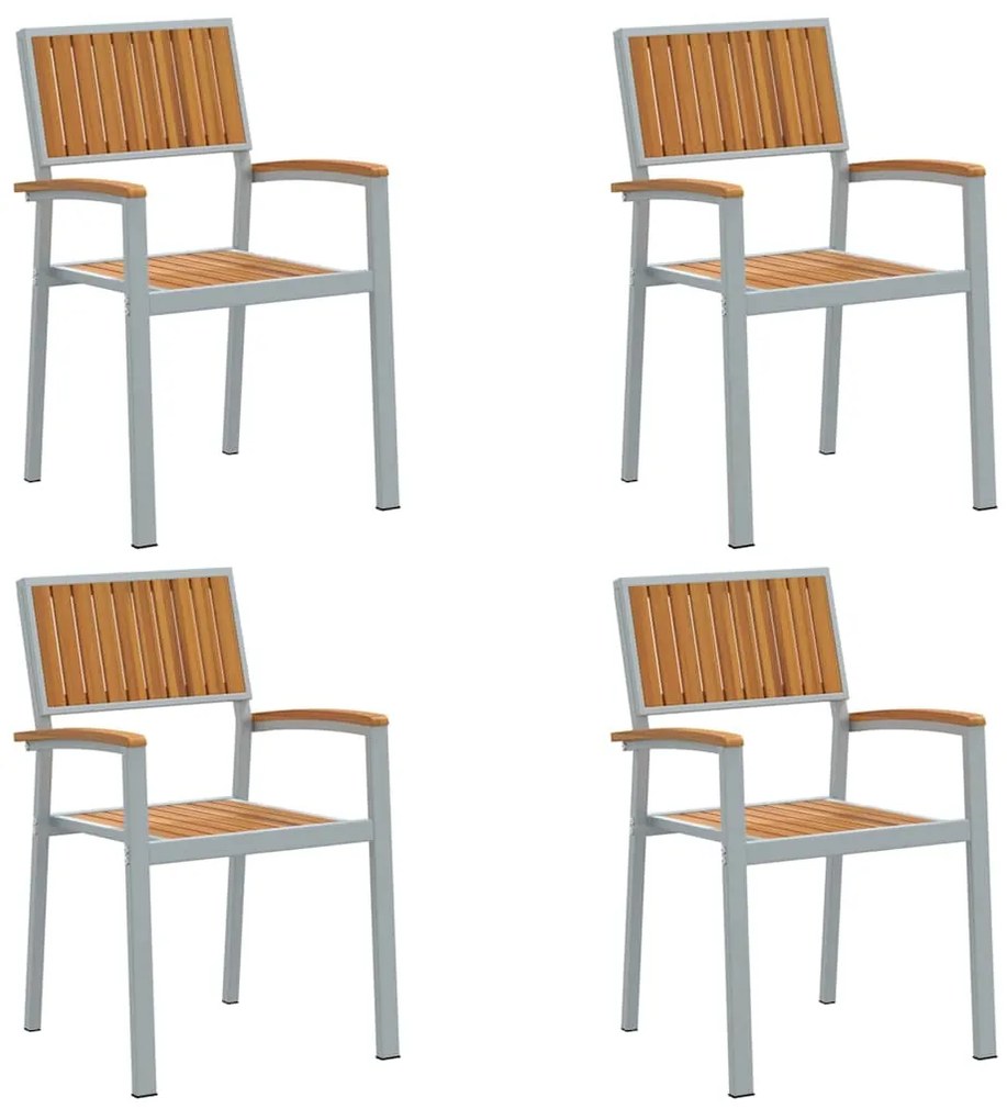 vidaXL Καρέκλα Κήπου 4 pcs Καφέ 56 x 57 x 87εκ. Μασίφ ξύλο ακακίας