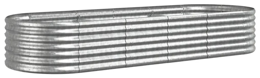 vidaXL Ζαρντινιέρα Ασημί 224x80x36 εκ. Ατσάλι με Ηλεκτρ. Βαφή Πούδρας
