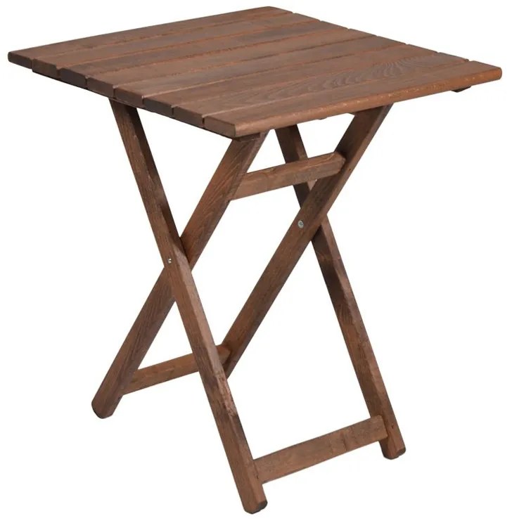 Τραπέζι πτυσσόμενο Klara Megapap από ξύλο οξιάς σε χρώμα καρυδί εμποτισμού 70x70x71εκ. - Ξύλο - GP013-0025