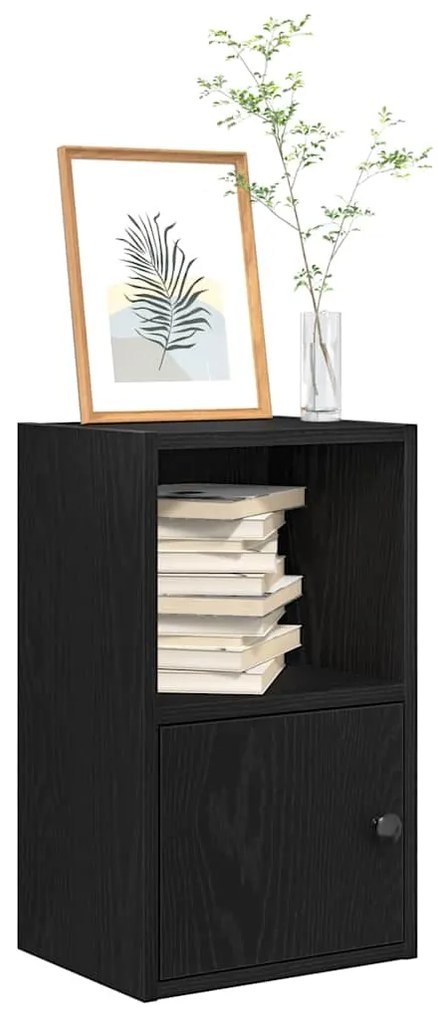 vidaXL Βιβλιοθήκη Μαύρη Δρυς 31x24x52 cm Κατασκευασμένο ξύλο