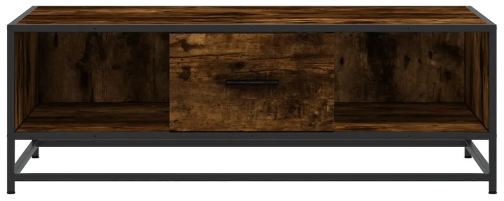 vidaXL Τραπεζάκι Σαλονιού Καπνιστή Δρυς 100x57x35 εκ. Επ. Ξύλο/Μέταλλο