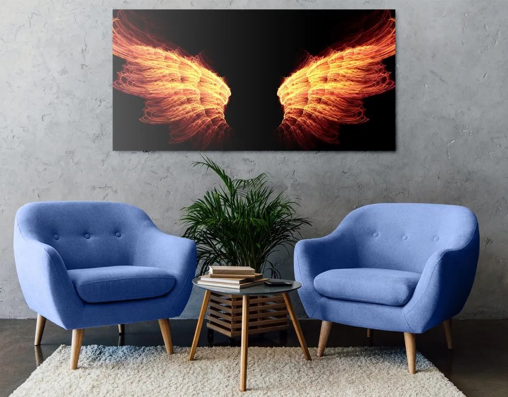 Εικόνα με φλογερά φτερά αγγέλου - 120x60