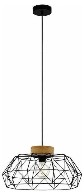 Eglo Padstow Μοντέρνο Κρεμαστό Φωτιστικό Μονόφωτο Πλέγμα με Ντουί E27 σε Μαύρο Χρώμα 43364