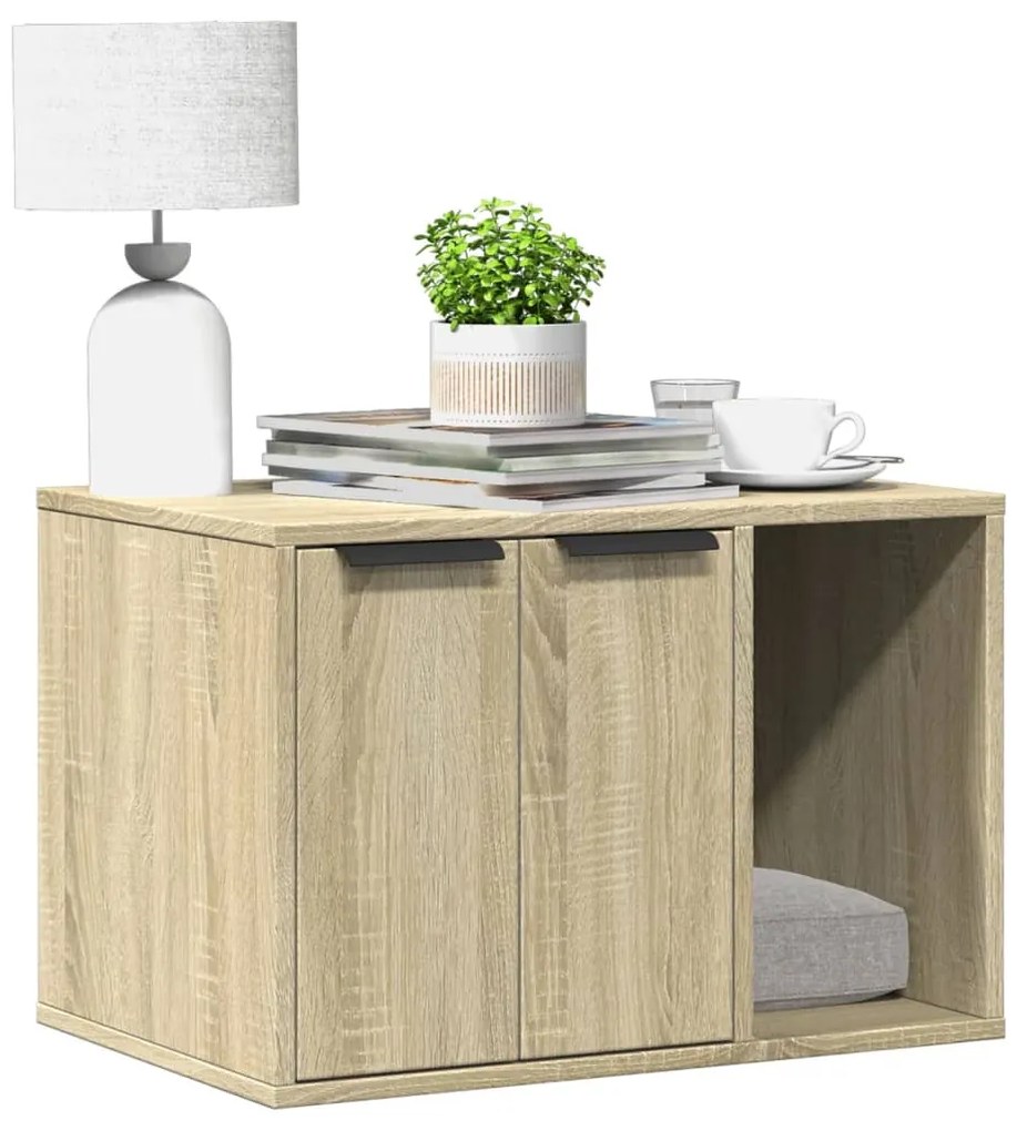 Τουαλέτα Γάτας Περίφραξη Sonoma Δρυς 60x40x40εκ Επεξεργασμ Ξύλο